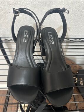 Reaction Kenneth Cole Black Open-Toe Ankle Strap heels